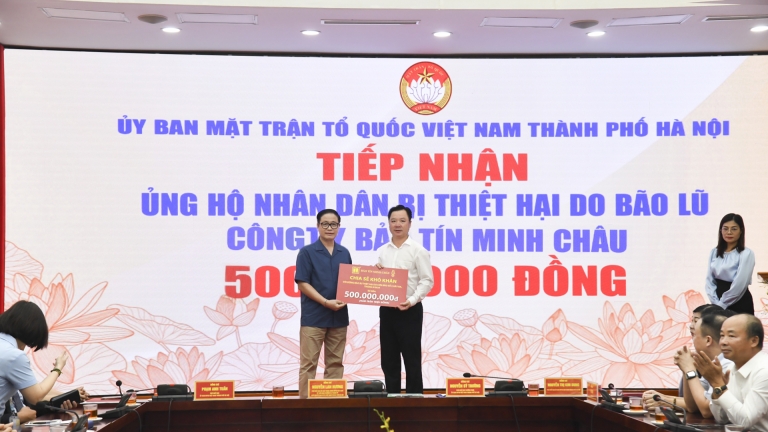 Bảo tín Minh Châu ủng hộ 760 triệu đồng hỗ trợ đồng bào bị thiệt hại do bão lũ